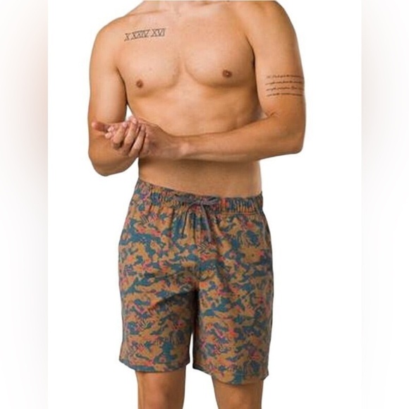 PrAna Men's XL Pull On Metric E-Waist Board 8" Stretch Shorts Fresca Camo NWT - Picture 10 of 10